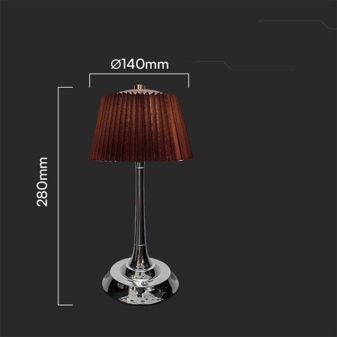 Lampka Biurkowa Nocna V-TAC 1,5W LED 28cm Ładowanie USB Ściemnianie Brąz VT-7968 3000K-6000K 40lm