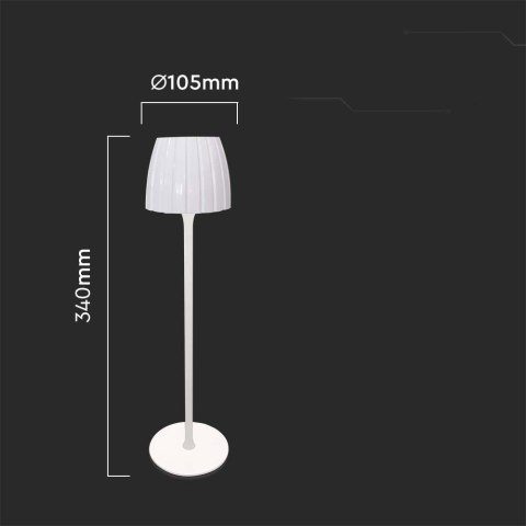 Lampka Biurkowa Nocna V-TAC 2,7W LED 34cm Ładowanie USB Ściemnianie Biała VT-7967 3000K-6000K 110lm