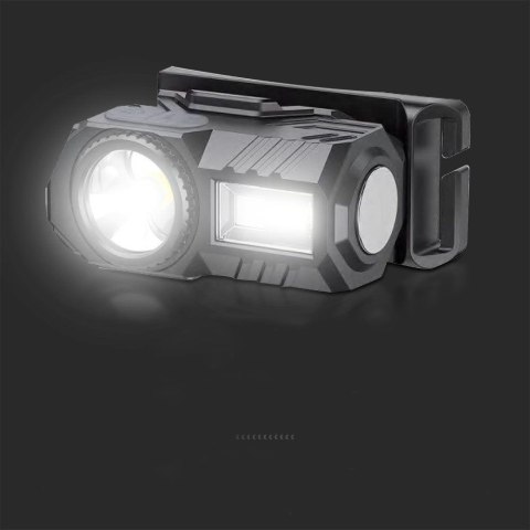 Latarka Czołowa Rowerowa V-TAC 3W SMD Ładowanie USB-C IP43 VT-9902 190lm