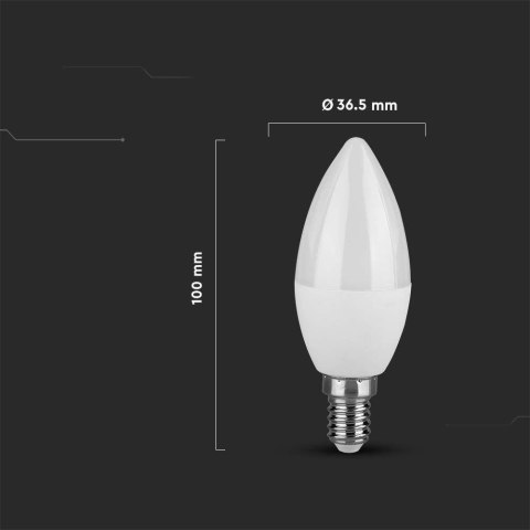 Żarówka LED V-TAC SAMSUNG CHIP 6,5W E14 Świeczka VT-268 6500K 600lm 5 Lat Gwarancji
