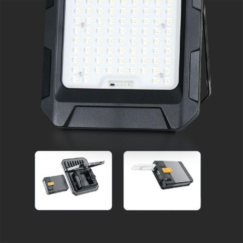 Projektor LED Solarny V-TAC 15W Pilot, AUTO, Timer, IP65 Czarny VT-102W 4000K 1800lm