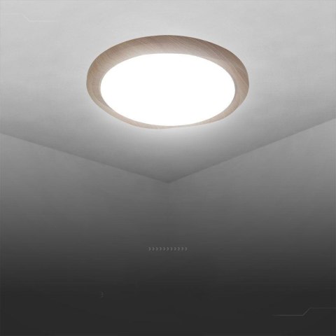 Plafon V-TAC 60W DREWNO fi.49cm CCT Pilot TIMER VT-8559 3000K-6500K 6000lm