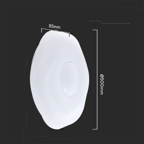 Plafon V-TAC 60W PLUM fi.50cm CCT Pilot TIMER VT-8562 3000K-6500K 6000lm