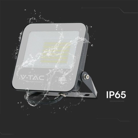 Projektor LED V-TAC 50W 100Lm/W Przewód 1mb SAMSUNG CHIP Czarny VT-44055 6500K 4270lm 5 Lat Gwarancji