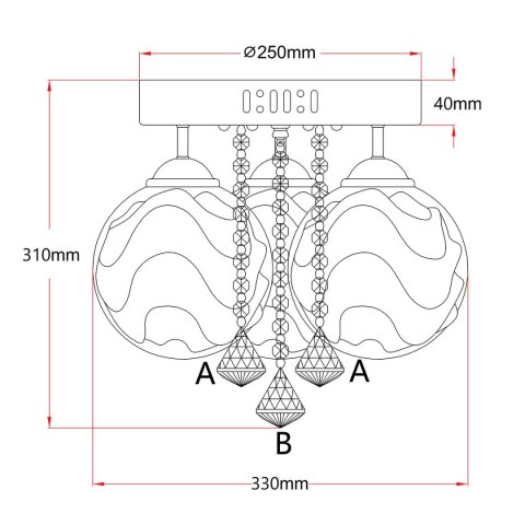 Light Prestige Ozdobny plafon Sada srebrny 3xE14 plus LED