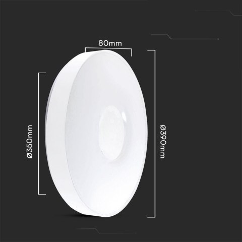Plafon V-TAC 20W/40W VICTORY fi.39cm CCT Pilot TIMER VT-8565 3000K-6500K 4000lm