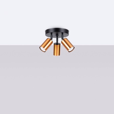 Plafon WINX 3P czarny/miedź