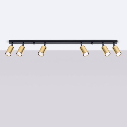 Sollux Lighting Plafon WINX 6L czarny/złoty