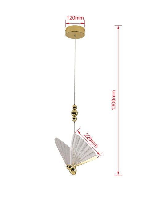 Lampa wisząca Mariposa 1 złota LED CCT Light Prestige