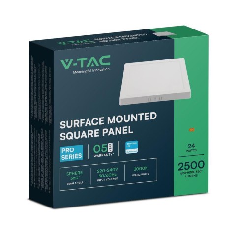 24W BACKLIT SURFACE MOUNTED PANEL WITH SAMSUNG CHIP 3000K SQ