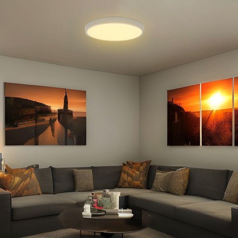 24W LED DOME LIGHT -SENSOR WITH SAMSUNGCHIP 4000K RD,WHITE FRAME IP44