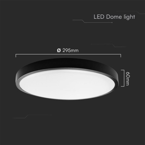 24W LED DOME LIGHT WITH SAMSUNGCHIP 3000K RD,BLACK FRAME IP44