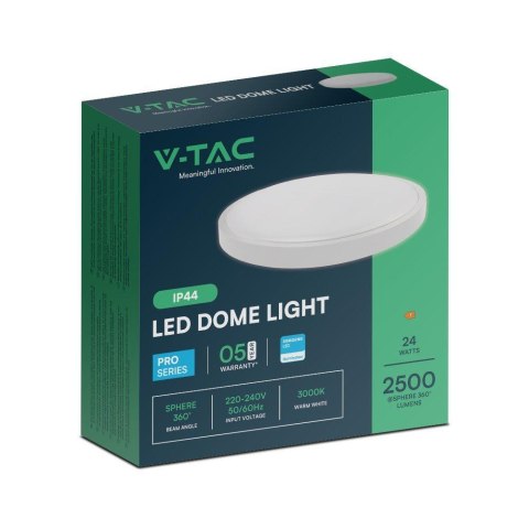 24W LED DOME LIGHT WITH SAMSUNGCHIP 4000K RD,WHITE FRAME IP44