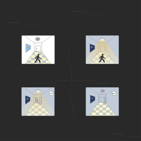 36W LED DOME LIGHT -SENSOR WITH SAMSUNGCHIP 4000K SQ,WHITE FRAME IP44