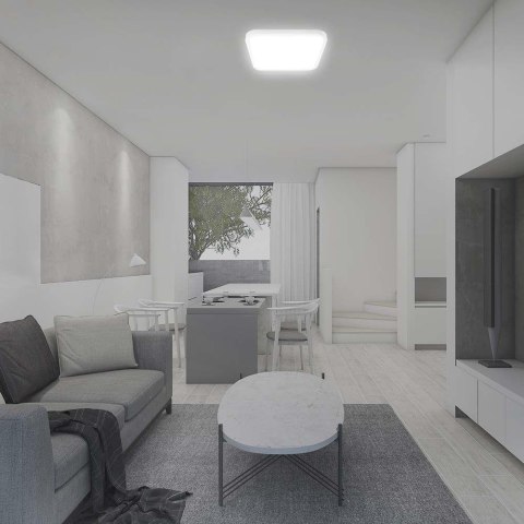 48W LED DOME LIGHT WITH SAMSUNGCHIP 3000K SQ,WHITE FRAME IP44