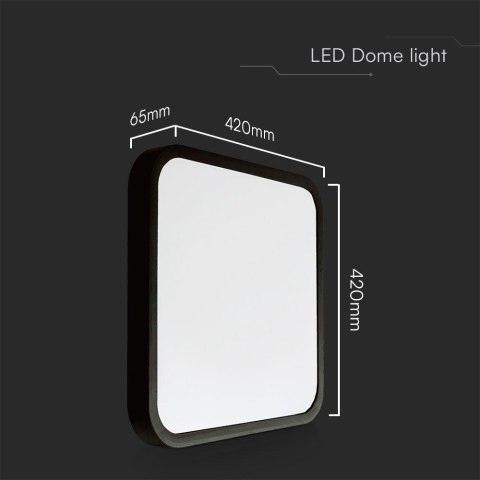 48W LED DOME LIGHT WITH SAMSUNGCHIP 4000K SQ,BLACK FRAME IP44
