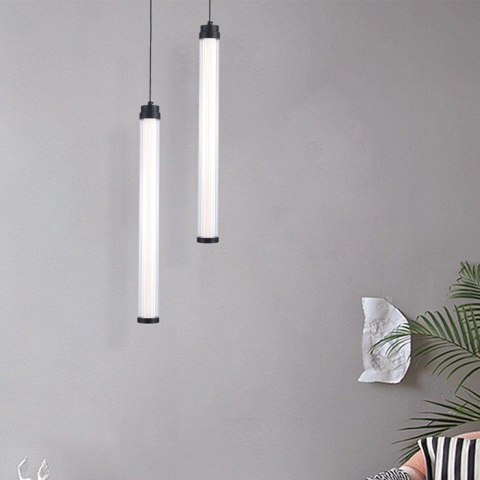 LED DESIGNER PENDANT LAMPHOLDER BLACK+WHITE+ CLEAR BODY D55*H545