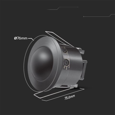 PIR CEILING SENSOR - FULL BLACK