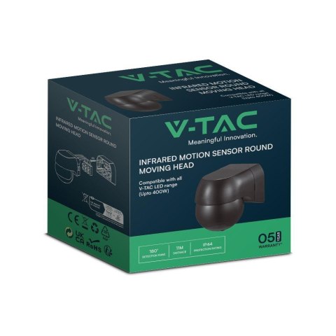 PIR WALL SENSOR WITH MOVING HEAD -FULL BLACK