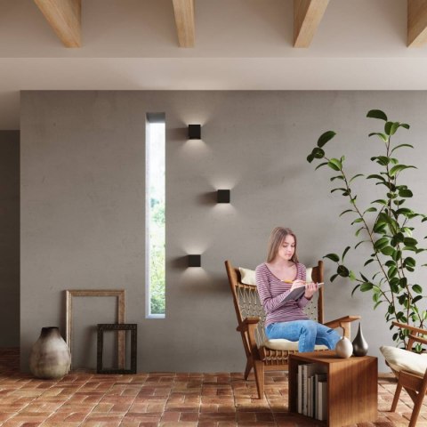 Sollux Lampa Kinkiet LUCA czarny LED IP54