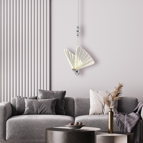 Lampa wisząca Mariposa 1 srebrna LED CCT Light Prestige