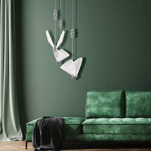 Lampa wisząca Mariposa 3 srebrna LED CCT Light Prestige
