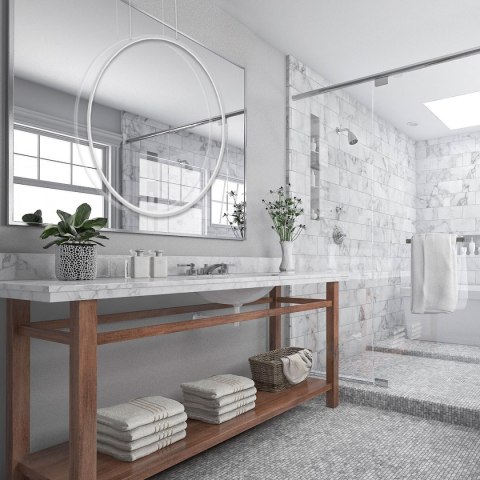 Lampa wisząca Mirror S biała IP44 LED CCT Light Prestige