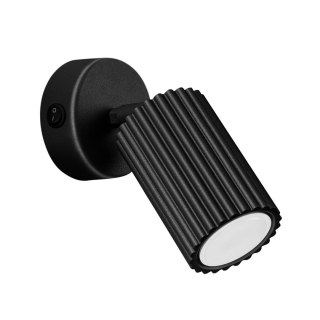 LAMPA ŚCIENNA Kinkiet KARBON czarny z włącznikiem