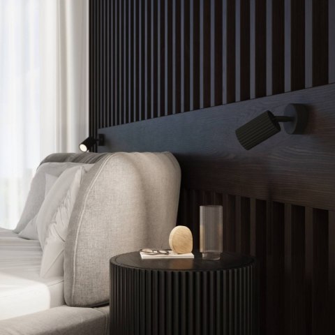 LAMPA ŚCIENNA Kinkiet KARBON czarny z włącznikiem