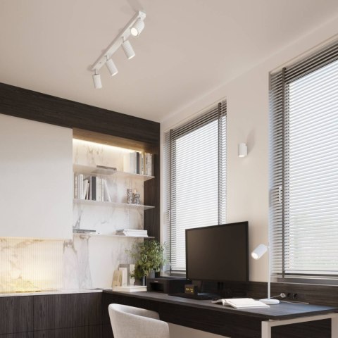 LAMPA GABINETOWA Lampa biurkowa KARBON biała