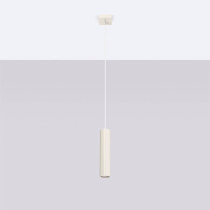 Sollux Lighting Lampa wisząca KARBON 1 beżowy