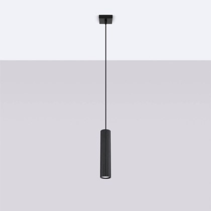 Sollux Lighting Lampa wisząca KARBON 1 czarny