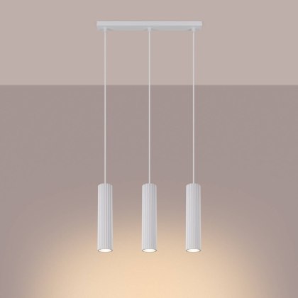 ŻYRANDOL LAMPA SUFITOWA Lampa wisząca KARBON 3L biały
