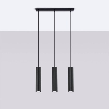 Sollux Lighting Lampa wisząca KARBON 3L czarny