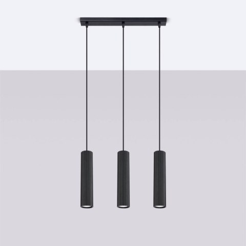ŻYRANDOL LAMPA SUFITOWA Lampa wisząca KARBON 3L czarny