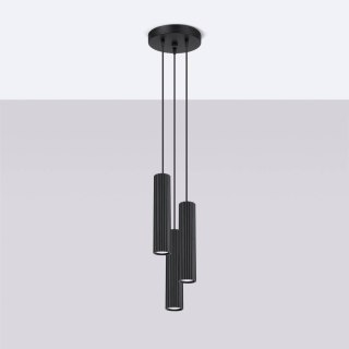 Sollux Lighting Lampa wisząca KARBON 3P czarny