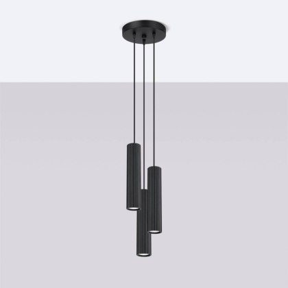 Sollux Lighting Lampa wisząca KARBON 3P czarny