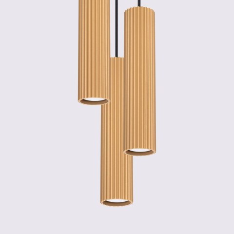 ŻYRANDOL LAMPA SUFITOWA Lampa wisząca KARBON 3P złoty