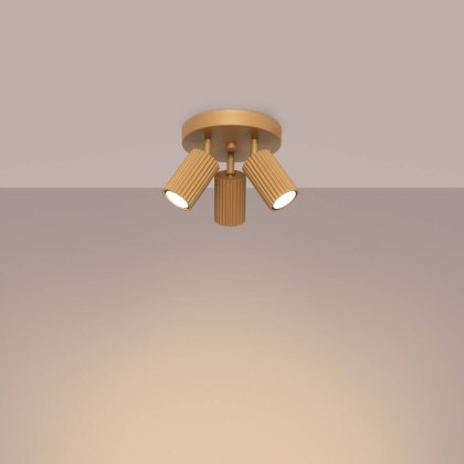 PLAFON LAMPA SUFITOWA REFLEKTOR KARBON 3P złoty