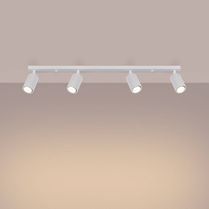PLAFON LAMPA SUFITOWA REFLEKTOR SOLLUX  KARBON 4L biały