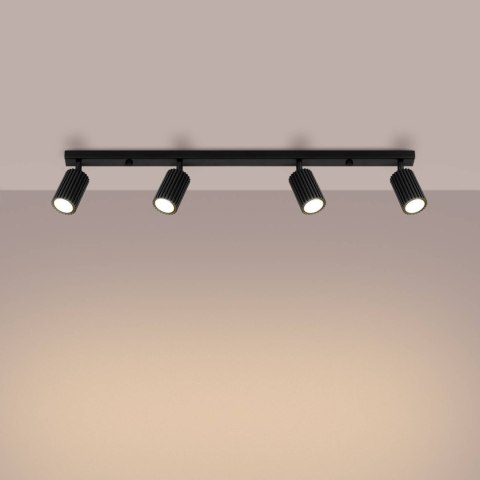 PLAFON LAMPA SUFITOWA REFLEKTOR SOLLUX  KARBON 4L czarny