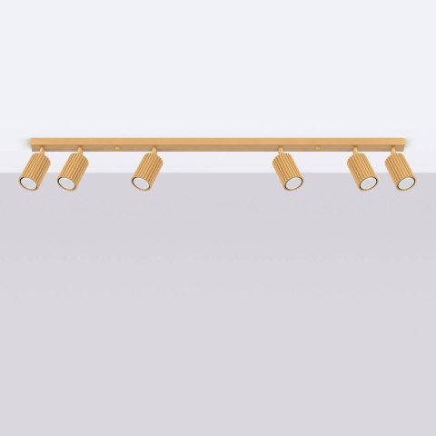 PLAFON LAMPA SUFITOWA REFLEKTOR SOLLUX  KARBON 6L złoty