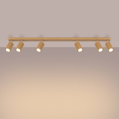 PLAFON LAMPA SUFITOWA REFLEKTOR SOLLUX  KARBON 6L złoty