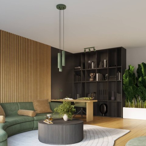 LAMPA ŚCIENNA Kinkiet KARBON 10 zielony oliwkowy