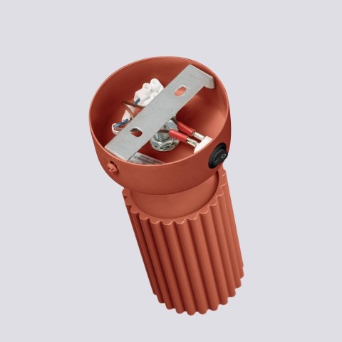 LAMPA ŚCIENNA Kinkiet KARBON ochra czerwona z włącznikiem