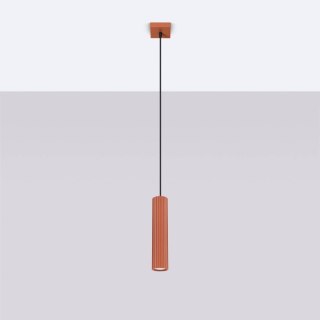 Sollux Lighting Lampa wisząca KARBON 1 ochra czerwona