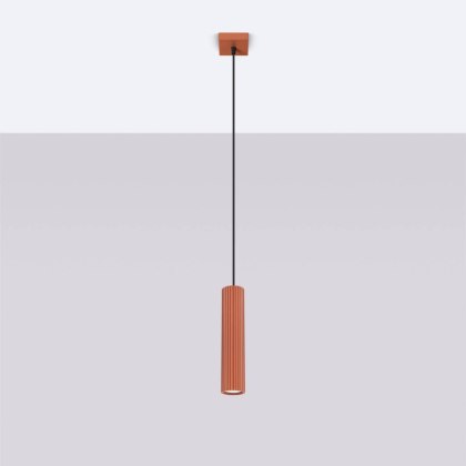 Sollux Lighting Lampa wisząca KARBON 1 ochra czerwona