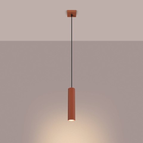 ŻYRANDOL LAMPA SUFITOWA Lampa wisząca KARBON 1 ochra czerwona