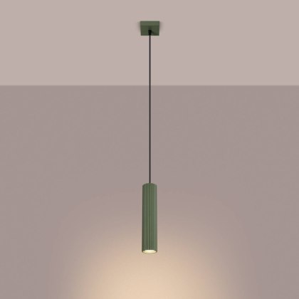 ŻYRANDOL LAMPA SUFITOWA Lampa wisząca KARBON 1 zielony oliwkowy