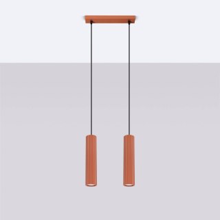Sollux Lighting Lampa wisząca KARBON 2 ochra czerwona